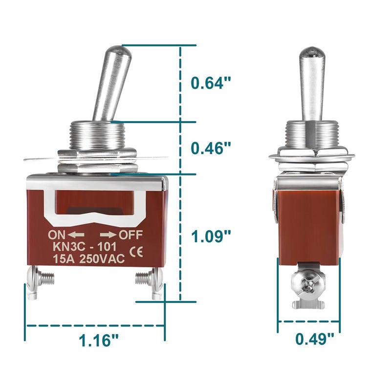 QIATOL Toggle Switch 12v DC 30A, 2Pack 2Pin SPST ON Off Switch with Waterproof Boot Cap Cover for Auto Car Marine Boat. - Image 2